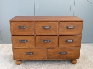 Commode - Vintage petit meuble de pharmacien - Bois, métal - beschikbaar voor biedingen