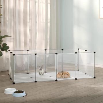 vidaXL Dierenhok klein 144x74x46,5 cm polypropeen en staal, Verzenden