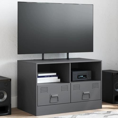 vidaXL Tv-meubel 67x39x44 cm staal antracietkleurig, Huis en Inrichting, Kasten |Televisiemeubels, Nieuw, Verzenden