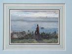 British School (XIX) - Woman by the sea