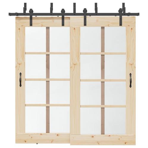 vidaXL Doos met onderdelen voor schuifdeur 213,5 cm staal, Doe-het-zelf en Bouw, Hang- en Sluitwerk, Nieuw, Verzenden