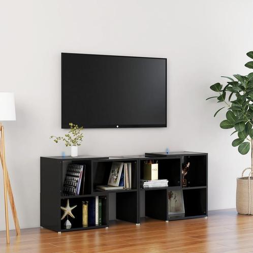 vidaXL Tv-meubel 104x30x52 cm bewerkt hout hoogglans zwart, Huis en Inrichting, Kasten |Televisiemeubels, Nieuw, Verzenden