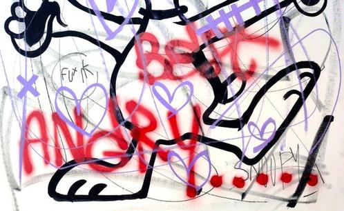 LACRISS (1990) - Snoopy Super Angry + XL, Antiek en Kunst, Kunst | Schilderijen | Modern
