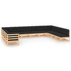 vidaXL 12-delige Loungeset met antracietkleurige kussens, Tuin en Terras, Verzenden, Nieuw, Loungeset