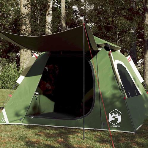 vidaXL Koepeltent 4-persoons snelontgrendeling groen, Caravans en Kamperen, Tenten, Nieuw, Verzenden