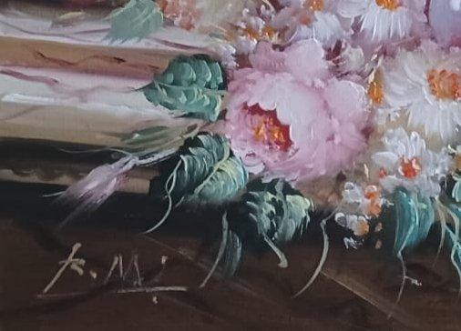 Roberto Michel (XX) - Bodegón con cristal, Antiek en Kunst, Kunst | Schilderijen | Klassiek