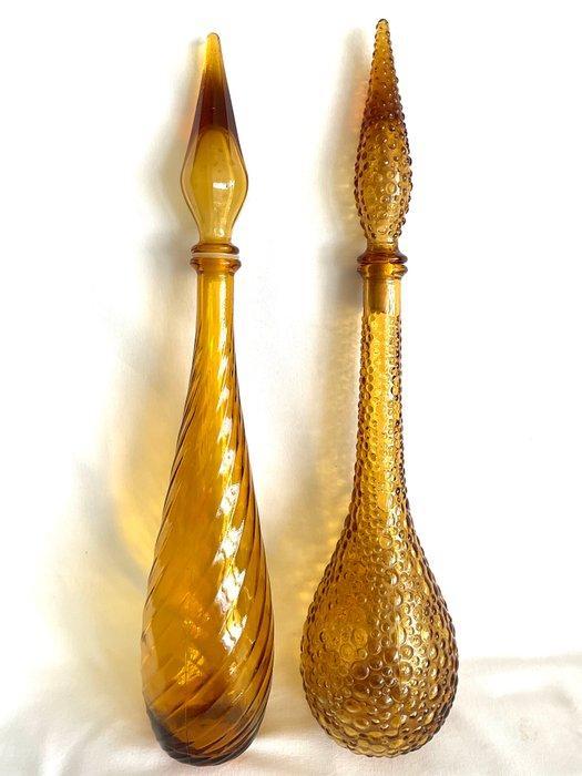 Karaf (2) - Grote Italiaanse vintage design karaffen , jaren, Antiek en Kunst, Antiek | Glaswerk en Kristal