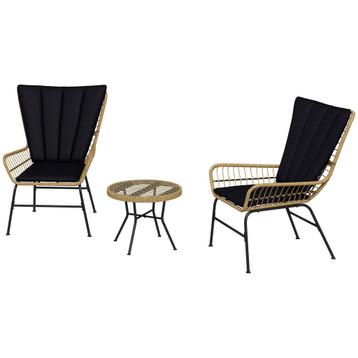 Tuinmeubel - Rattan - Inclusief kussens - Bruin, Ophalen of Verzenden