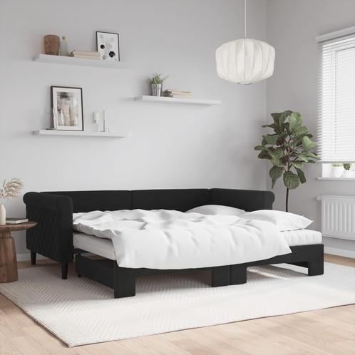 vidaXL Slaapbank onderschuifbed en matrassen 90x190 cm, Huis en Inrichting, Slaapkamer | Bedden, Nieuw, Verzenden