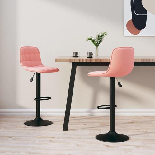 vidaXL Barkrukken 2 st fluweel roze, Huis en Inrichting, Barkrukken, Nieuw, Verzenden