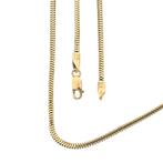 Gouden slangenschakel ketting | 48,5 cm (slangenketting), Handtassen en Accessoires, Kettingen, Ophalen of Verzenden, Gebruikt
