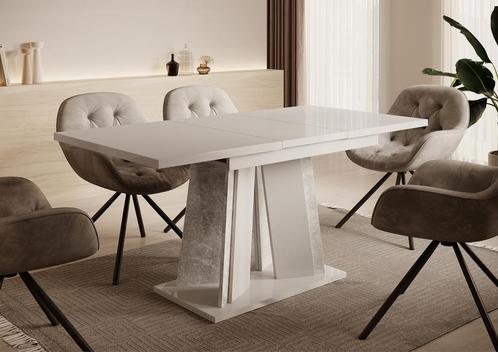 Meubella Eetkamertafel Hoogglans wit 160 cm Uitschuifbaar, Huis en Inrichting, Tafels | Eettafels, Nieuw, 50 tot 100 cm, Verzenden