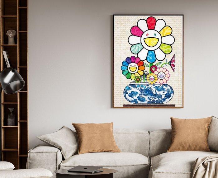 Takashi Murakami (1962) - Murakami Flowers in a Qinghua Vase, Antiek en Kunst, Kunst | Designobjecten
