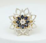 Statement ring - 14 karaat Geel goud -  2.41ct. tw. Saffier