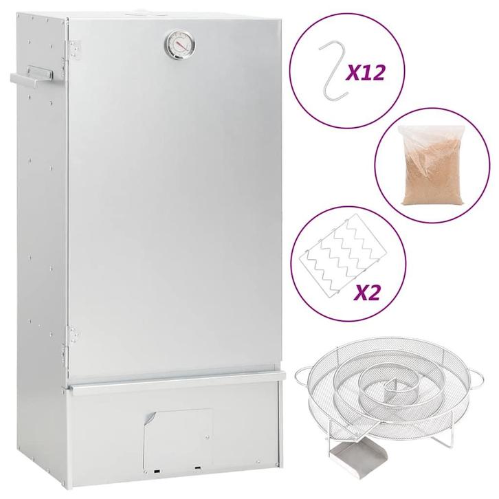 vidaXL BBQ-rookoven met koude rookgenerator gegalvaniseerd, Electroménager, Électroménager & Équipement Autre, Envoi