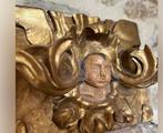 Reliëf, Tête d’ange - 44 cm - Verguld hout