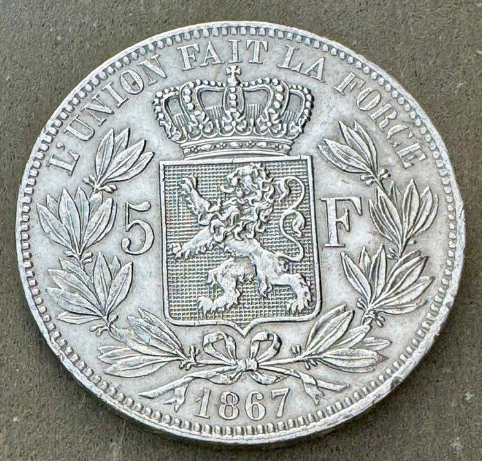 België. Leopold II. 5 Francs 1867 - 1875 (Zonder, Postzegels en Munten, Munten | Nederland