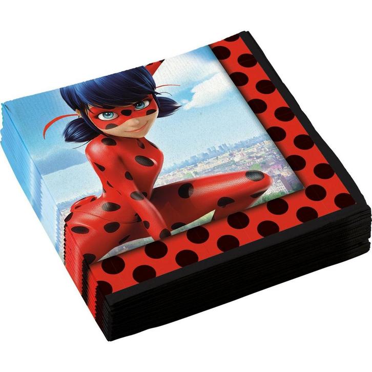 Miraculous Servetten 33cm 20st, Hobby en Vrije tijd, Feestartikelen, Nieuw, Verzenden