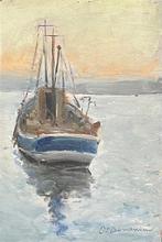 Carlo Domenici (1897-1981) - Marina con Barca