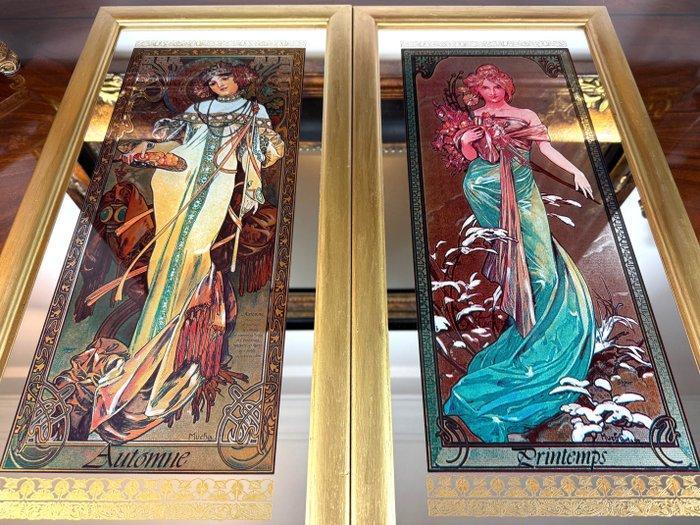 Mucha, Alphonse (après) - Wandspiegel (2)- Automne &, Antiek en Kunst, Curiosa en Brocante