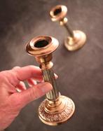 Paar fraaie antieke kaarsenhouders - Kandelaar (2) - Koper, Antiek en Kunst