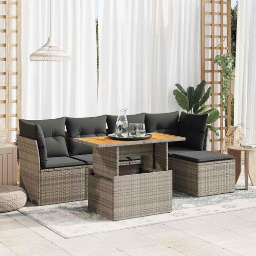 vidaXL Salon de jardin 6 pcs avec coussins gris résine, Jardin & Terrasse, Ensembles de jardin, Salons de jardin, Neuf, Envoi