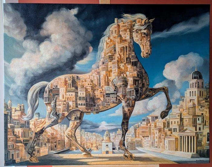 Wilhem von Kalisz - Unconscious Language Threads Through, Antiek en Kunst, Kunst | Schilderijen | Modern