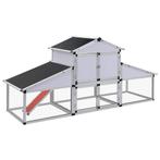 vidaXL Kippenhok met ren en nestkast aluminium, Verzenden, Nieuw