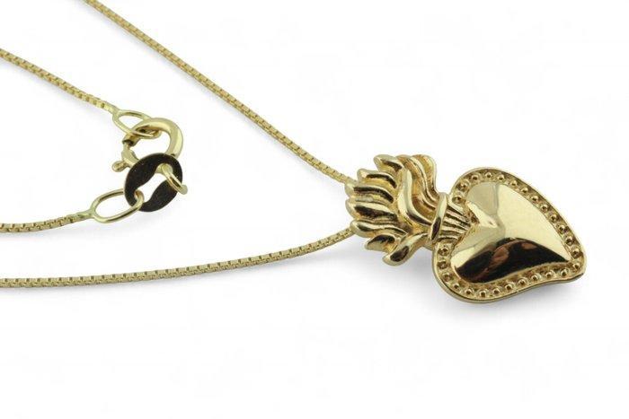 Ketting met hanger - 18 karaat Geel goud, Handtassen en Accessoires, Antieke sieraden