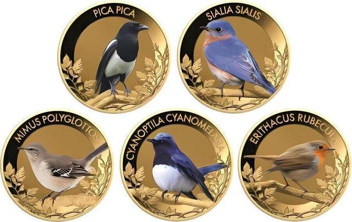 10 x 1/1000 troy oz - Goud .999 - World Famous Songbirds, Timbres & Monnaies, Métaux nobles & Lingots