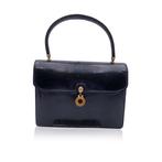 Gucci - Vintage Black Leather Lucite Detail Handbag Satchel
