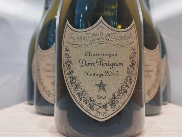 2015 Dom Pérignon - Champagne Brut - 4 Flessen (0.75 liter), Verzamelen, Wijnen