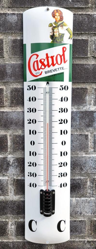 emaille thermometer - Castrol Brevette pour moteurs, Verzamelen, Merken en Reclamevoorwerpen, Verzenden