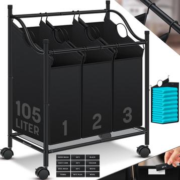 KESSER® Wasmand op Wieltjes met 3 Uitneembare Vakken - Wasso beschikbaar voor biedingen