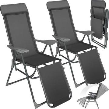 Tweedekans | tectake® - Set van 2 klapstoelen - Aluminium, Ophalen of Verzenden