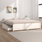 vidaXL Cadre de lit avec tiroirs Blanc 200x200 cm, Neuf, Verzenden