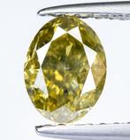 Diamant - 1.01 ct - Natural Fancy Yellowish Green - I1 *NO, Nieuw