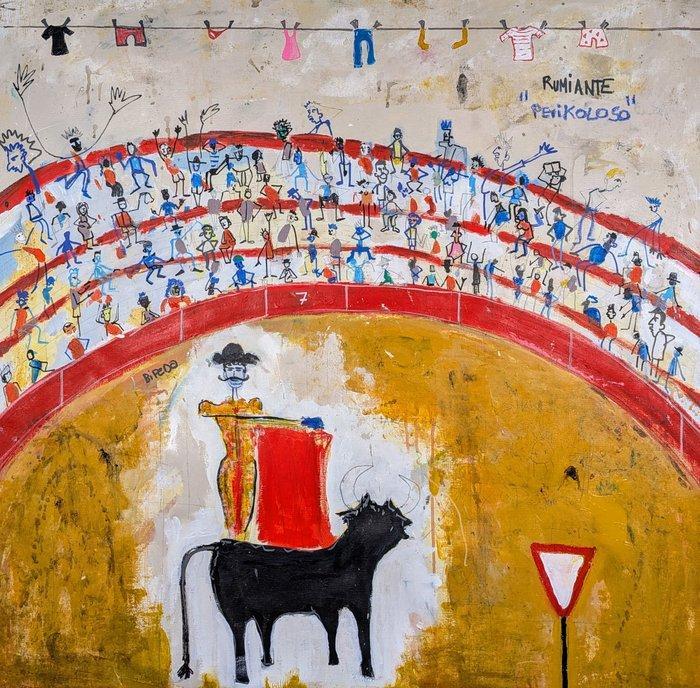 Santiago Andúgar - Rumiante Pericoloso - XL NO Reserve, Antiek en Kunst, Kunst | Schilderijen | Modern