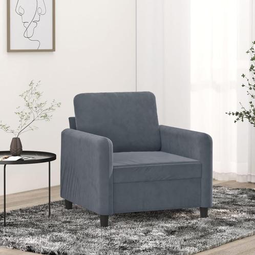 vidaXL Fauteuil Gris foncé 60 cm Velours, Huis en Inrichting, Zetels | Zetels, Verzenden