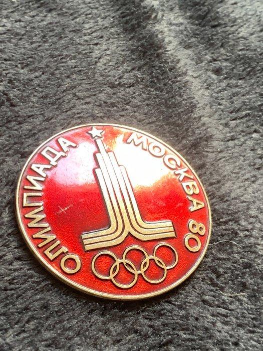 Insigne USSR Soviet Union large badge 1980 Moscow Olympics -, Collections, Collections Autre