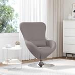 vidaXL Eivormige stoel Taupe 63 x 73 x 90 cm Stof, Huis en Inrichting, Fauteuils, Verzenden, Nieuw