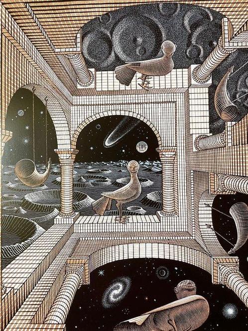 Maurits Cornelis Escher (1898-1972) - OTHER WORLD (1947) -, Antiek en Kunst, Antiek | Glaswerk en Kristal