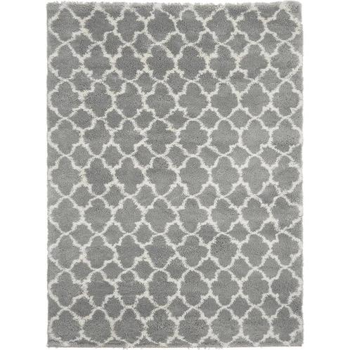 Vloerkleed hoogpolig - Donkergrijs met cremewit - 200x300, Huis en Inrichting, Stoffering | Tapijten en Vloerkleden, Verzenden