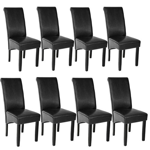 8 eetkamerstoelen met ergonomische zitvorm - zwart, Maison & Meubles, Chaises, Envoi