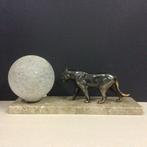 Tafellamp - panter - brons gepatineerde spelter gemonteerd