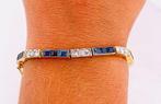 Armband - 18 karaat Geel goud Diamant (Natuurlijk) - Saffier, Handtassen en Accessoires, Armbanden, Nieuw
