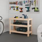 vidaXL Werkbank 110,5x50x80 cm massief grenenhout, Doe-het-zelf en Bouw, Werkbanken, Verzenden, Nieuw