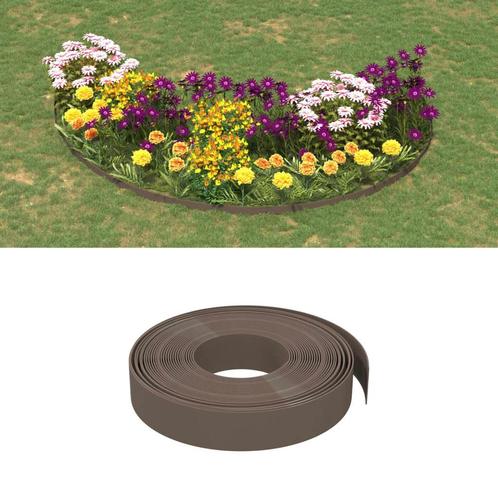 vidaXL Tuinrand 10 m 10 cm polyetheen bruin, Tuin en Terras, Bielzen en Borduren, Nieuw, Verzenden