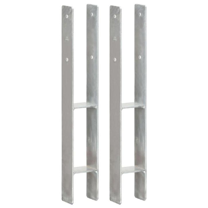vidaXL Grondankers 2 st 8x6x60 cm gegalvaniseerd staal, Caravans en Kamperen, Kampeeraccessoires, Nieuw, Verzenden
