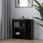 vidaXL Vitrinekast 82,5x30,5x80 cm bewerkt hout zwart, Verzenden, Nieuw